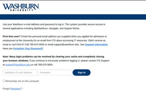 Sign in to your account - Washburn University