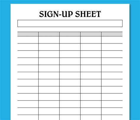 Sign-up sheet. Step 3: Create the Sign-Up Table. Insert a table by clicking on ‘Insert,’ then ‘Table,’ and choosing the number of columns and rows you need. Your table will be the core of your sign-up sheet. Think about the information you need from participants. Common columns include ‘Name,’ ‘Email Address,’ and ‘Phone Number.’. 