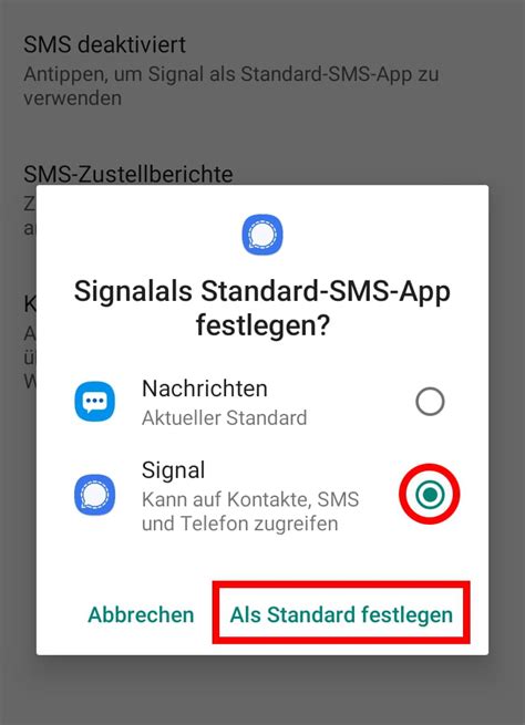 Signal als Standard-SMS-App einstellen - CCM