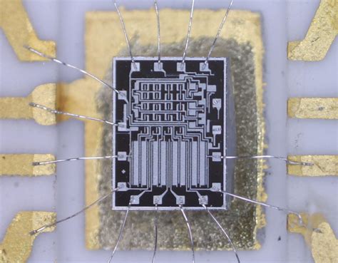 Signal bit error level.  A microscope image of an integrated circuit die used ...