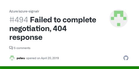 Signalr error during negotiation request 404. Azure.  May 5, 2025 · This section...