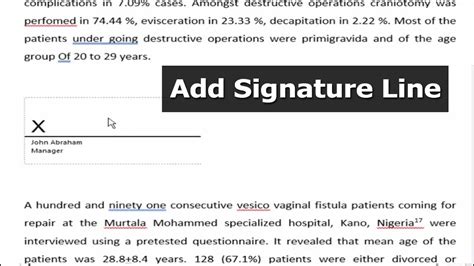 Signature Line