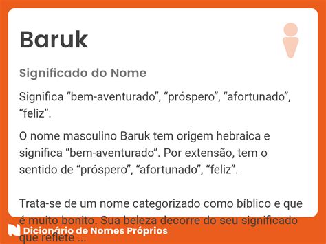 Significado do nome Baruk - Dicionário de Nomes Próprios