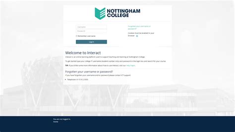 Signing In Interact Help - Nottingham College