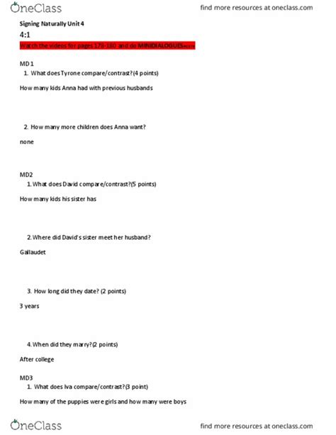 Signing Naturally Unit 4 Answers - Docmerit