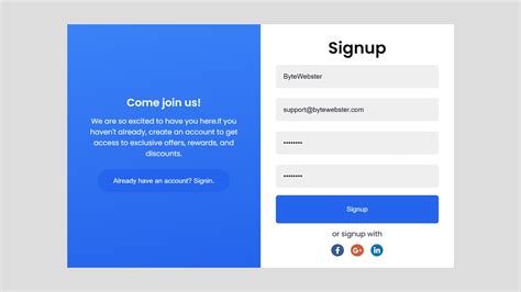 Signup Form Template Html