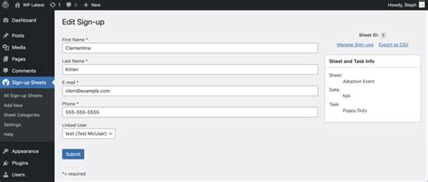 Signup Sheets WordPress Plugin Fetch Designs