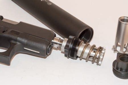 Silencer booster.  SIMPLICITY!!! The Pistol Universal Booster Assembly is threaded 1.  ...