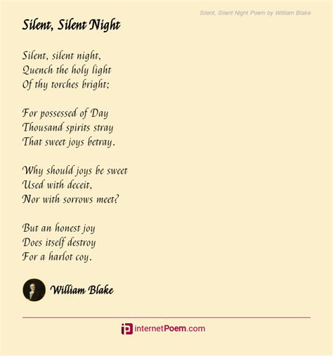 Silent, Silent Night by William Blake Poetry Foundation