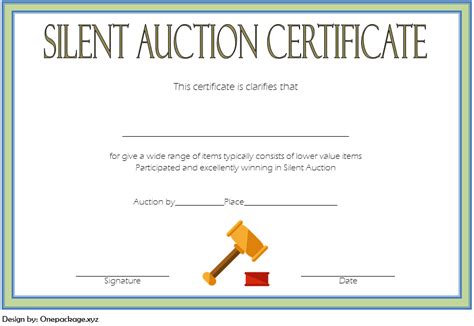 Silent Auction Certificate Template