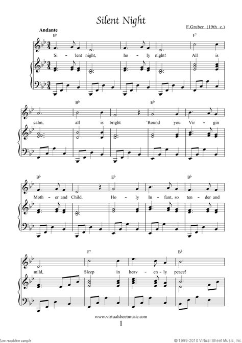 Silent night piano sheet music. Silent Night Sheet Music - Piano Arrangements, FREE! Silent Night sheet music in several levels for your piano students. Download: beginner solos & duets, NEW! an easy version with solid left hand chords, an arrangement with broken chords and inversions, a lead sheet, or a fancier duet, offered in two keys. 