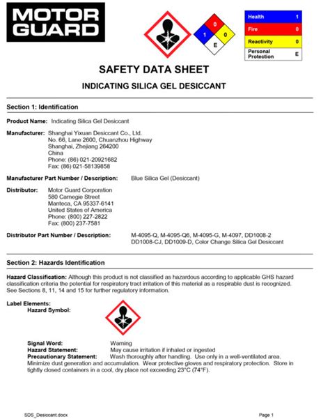 Silica gel - Safety Data Sheet - ChemicalBook