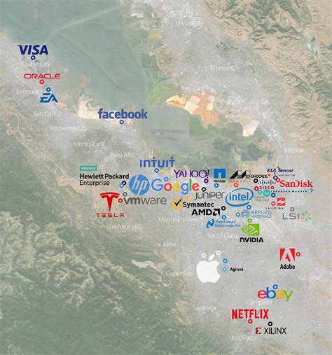 Silicon Valley Map - a map of tech companies and start-ups in …