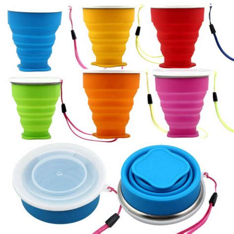 Silicone Folding Cup Bowl Set Telescopic Collapsible Outdoor