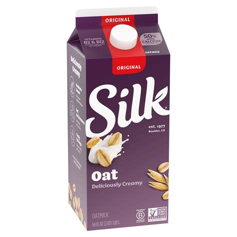 Silk oatmilk. Dairy. Half & Half. Silk Half and Half Alternative, Dairy Free, Gluten Free, Soy Free. 32 fl oz. Rate Product. Buy now at Instacart. Popular item. 100% satisfaction guarantee. Place your order … 