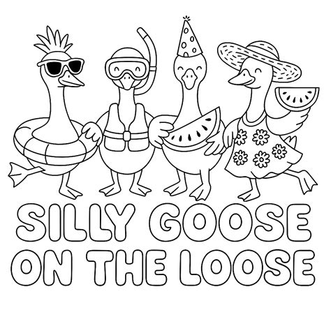 Silly Goose Coloring Page