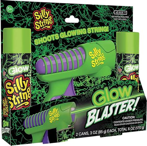 Silly String Glow Blaster Shoots Glowing Party String Toy 5+ NEW