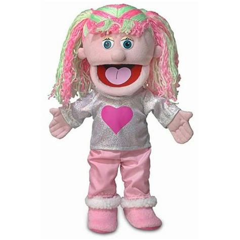 Silly puppets. High quality moving mouth hand puppet made by Silly Puppets. Designed for child size or small adult hands. Easy to move mouth and arms. Hand entry through the bottom of the puppet. Height is about 14 inches tall. Lightweight at only 8 ounces. Beautifully made and detailed clothes are NOT removable on this puppet. 