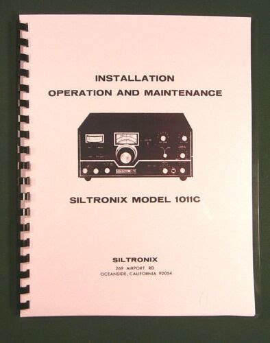 Siltronix model 1011c installation operation and maintenance manual siltronix model 1011c. - The networking survival guide second edition 2nd edition.