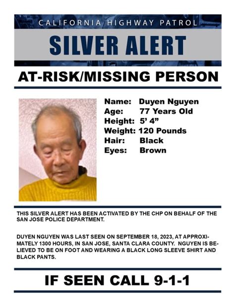 Silver Alert issued for missing eldery man last seen in San Jose