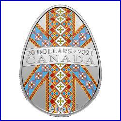 Silver Coin Pysanka Canada. Traditional Ukrainian Pysanka.