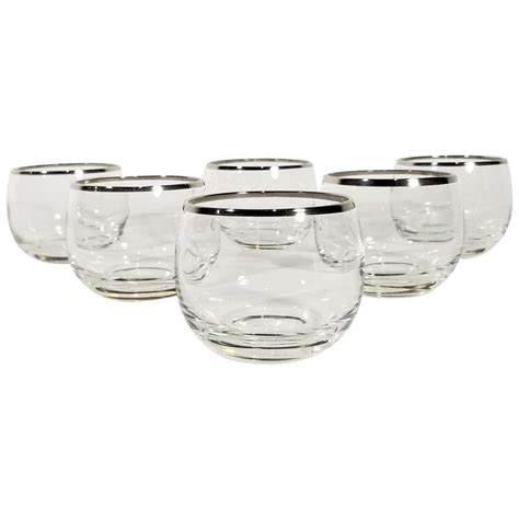 Silver Rimmed Glassware - 49 For Sale on 1stDibs