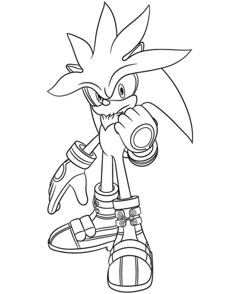Silver Sonic Coloring Page