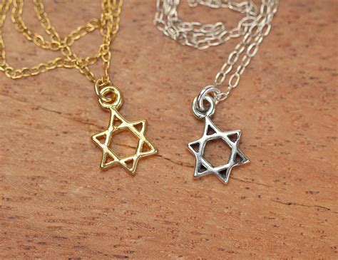 Silver Star of David Necklace - Etsy UK