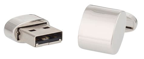 Silver USB Flash Drive Cufflinks 32GB Total Ready to Gift