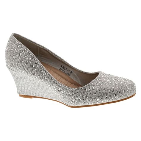 Silver Wedge Heel Shoes - Walmart.com