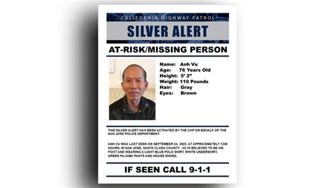Silver alert issued for missing San Jose senior