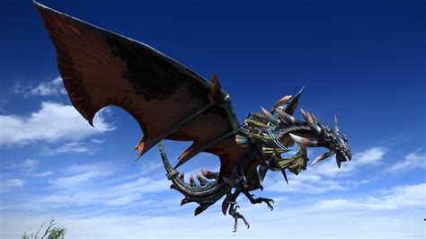 Mount Information. Bound to eternal thralldom via an Allagan neurolink, this ancient wyvern from the southern continent of Meracydia will remain a loyal servant as long as you possess its identification key. There are wyverns. Wyverns everywhere. Purchased for 15x Gold Chocobo Feathers from Calamity Salvager.. 