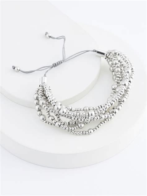 Silver multirow petite bracelet.  The 3 rows of gemstones Click here to sh...