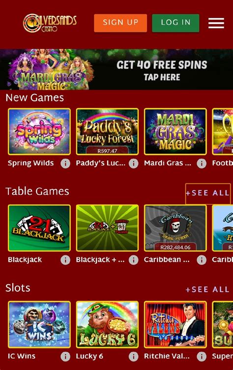 silversands casino mobile site