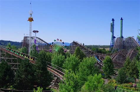 Silverwood theme park. SILVERWOOD THEME PARK LOW INTENSITY RIDES: DINING ATTRACTIONS DINING 83. 84. 23. 26. 28. 29. 34. Krazy Kars Paratrooper Ferns Wheel Hellcopters Bumper Boats Roanng Creek Log Flume Tilt-A-whlrl 17. 19. 21. 22. 25. 40. 43. Dlppln' Dots Kettle Corn sh Kettle Country BBQ Hot Dogs Pulled Chicken Strips Sugar snack Ca.s, Elephant Ice Creamery Hard ... 