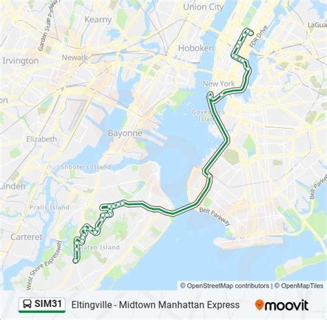 Use the Moovit App to find the closest SIM31 bus station near you and find out when is the next SIM31 bus arriving. SIM31 bus time schedule & line map SIM31 Eltingville - Midtown Manhattan Express View In Website Mode E 57 St/ Lexington Av E 57 St/Madison Av 5 Av/W 51 St 5 Av/W 41 St 5 Av/W 35 St E 23 St/Broadway E 23 St/Park Av S E 23 St/3 Av .... 