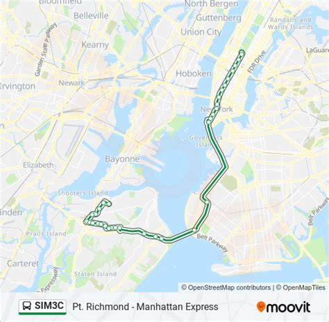The SIM3C bus (Pt Rchmnd Via Narrows Rd N Via Watchogue) has 37 stops departing from Central Park S/6 Av and ending at Castleton Av/Jewett Av. Choose any of the SIM3C bus stops below to find updated real-time schedules and to see their route map. 