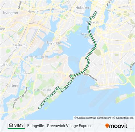 Sim9 bus route. The MTA Express SIM9 - Eltingville - Greenwich Village Express bus serves 29 bus stops in New York City departing from Hylan Bl / Richmond Av and ending at Av of The … 