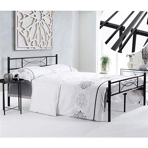 SimLife Metal Platform Bed Frame with Two Headboards Mattress …