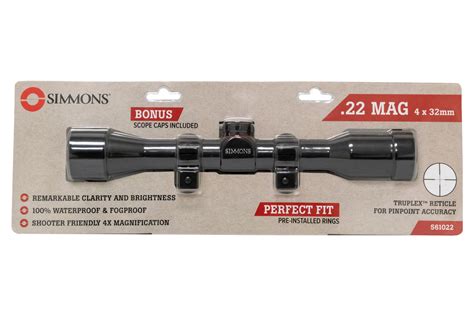 Simmons 22 mag scope.  New condition. 22 Mag 4&times;32 Rimfire Riflescope with Rings ...