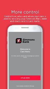 Download Simmons Bank Mobile. Experience a faster, more secure and more customizable mobile banking experience than ever before. The Simmons Bank mobile app provides industry-leading features like improved security with two-factor authentication and the ability to customize app features the way you want them.