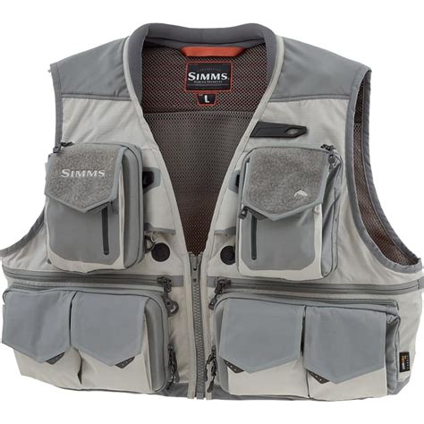 Simmsfishing. Simms Flyweight Mesh Cap. £42.99. Simms Tributary Vest is a mesh style vest that offers excellent functionality and comfort. It has two large horizontal lower pockets, six flapped pockets, and large zip-up game pocket. Free UK Postage. 