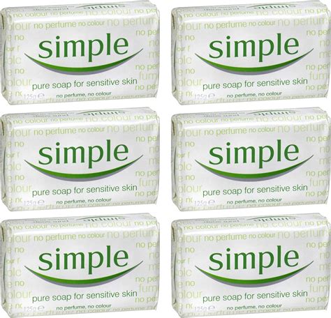 Simple 26058 Hand Soap Bars, 125 g, White (Pack of 6)