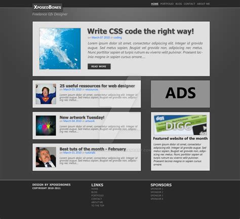 Simple Blog template by xposedbones on DeviantArt