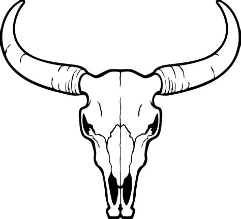 Simple Bull Skull Drawing
