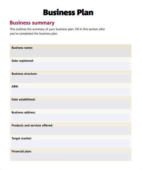 Simple Business Plan Template 29+ Free Sample, Example Format Download