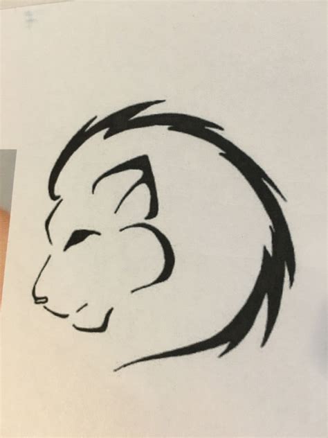 Simple Cartoon Lion Tattoo