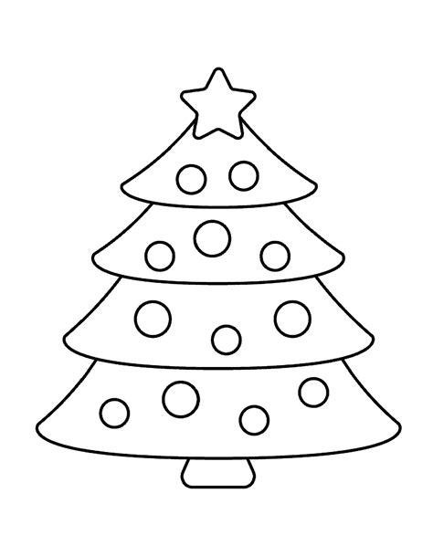 Simple Christmas Tree Coloring Pages For Kids