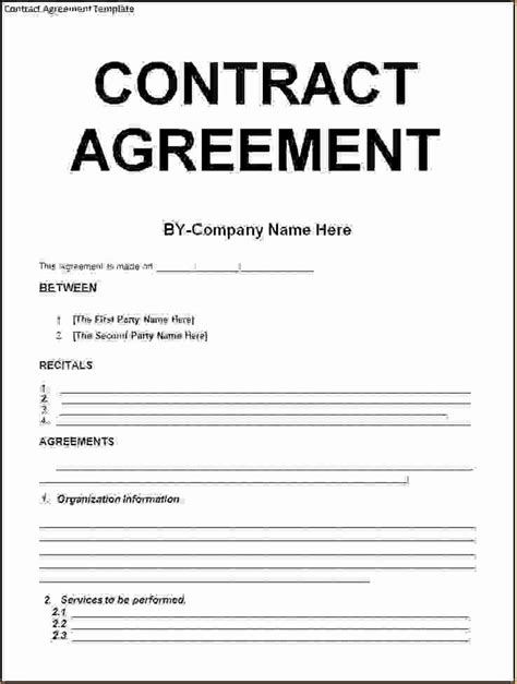 Simple Contract Agreement Template DocTemplates