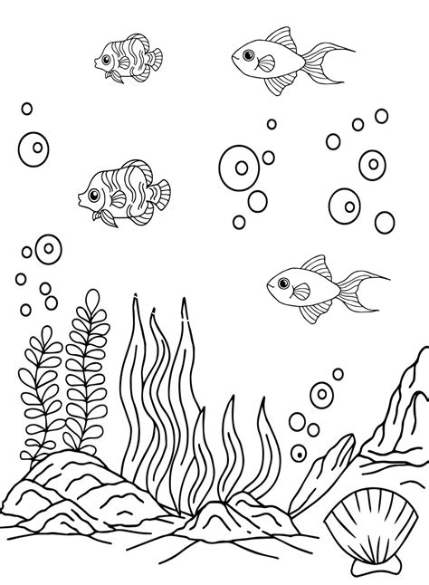 Simple Coral Reef Pages Coloring Pages
